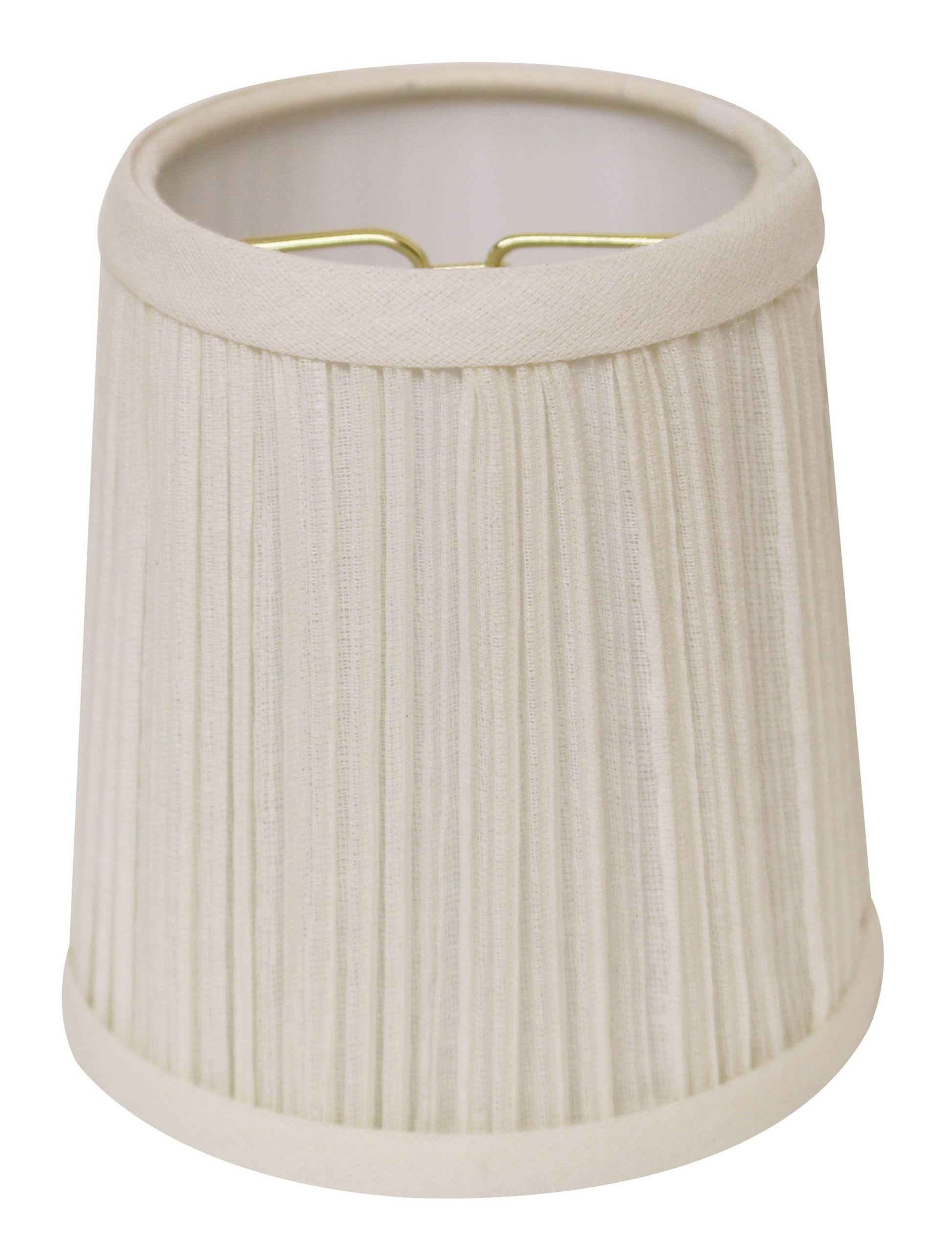 HomeRoots 4" White Chandelier Broadcloth Lampshades in Set of 6