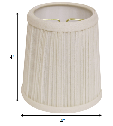 HomeRoots 4" White Chandelier Broadcloth Lampshades in Set of 6