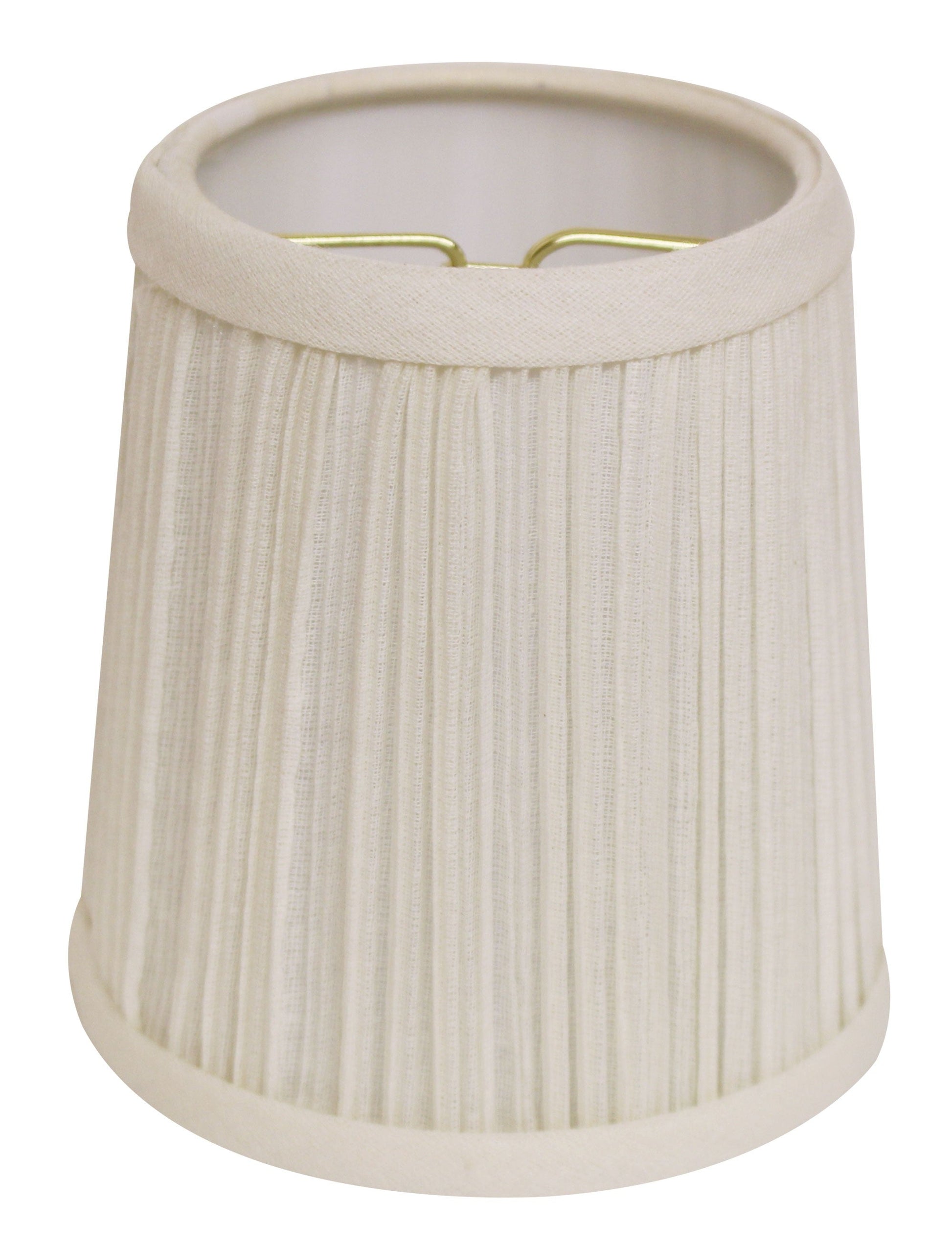 HomeRoots 4" White Chandelier Broadcloth Lampshades in Set of 6