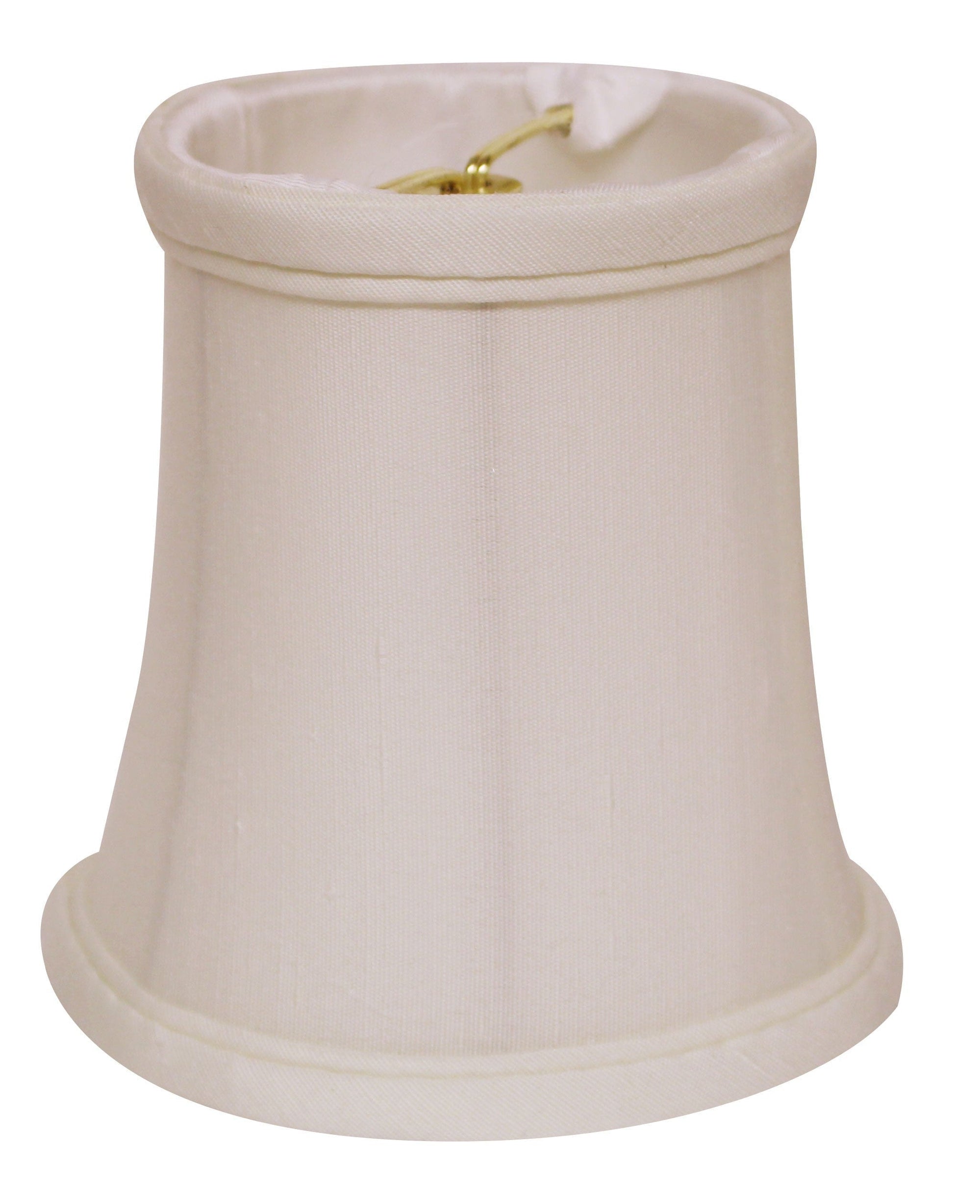 HomeRoots 4" White Slanted Chandelier Tissue Shantung Lampshades in Set of 6