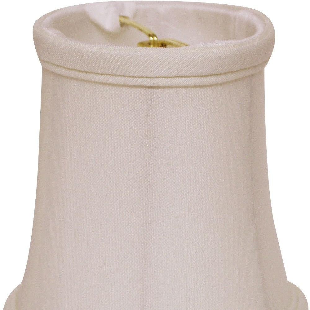 HomeRoots 4" White Slanted Chandelier Tissue Shantung Lampshades in Set of 6