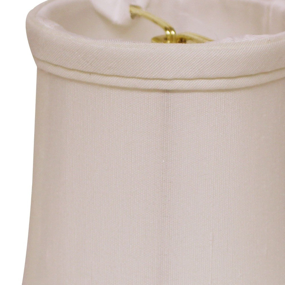 HomeRoots 4" White Slanted Chandelier Tissue Shantung Lampshades in Set of 6