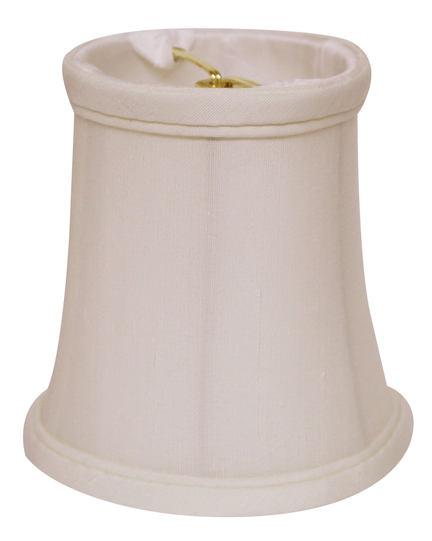 HomeRoots 4" White Slanted Chandelier Tissue Shantung Lampshades in Set of 6