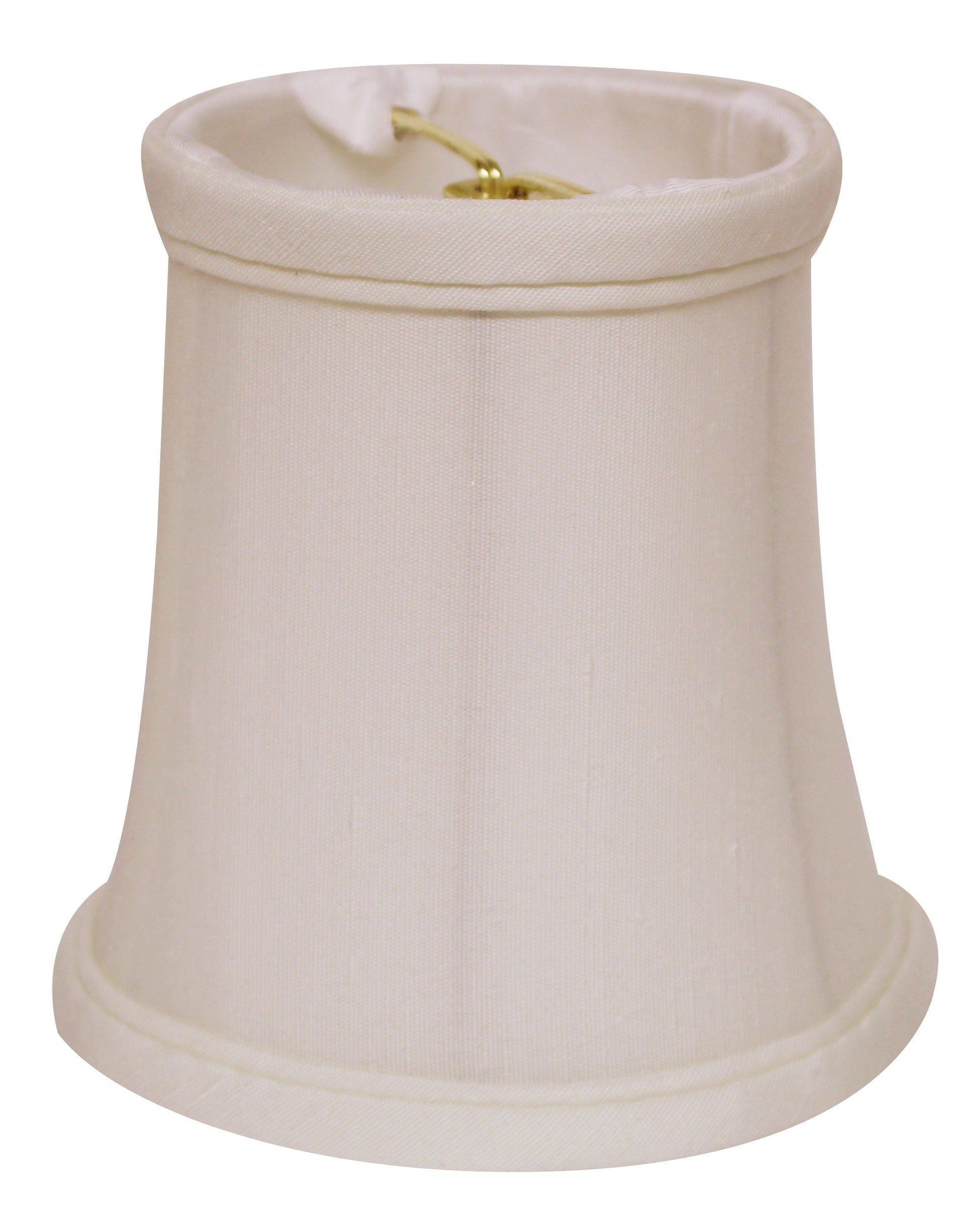 HomeRoots 4" White Slanted Chandelier Tissue Shantung Lampshades in Set of 6