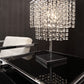 HomeRoots 41" White Metal Bedside Table Lamp With Crystal Shade