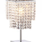 HomeRoots 41" White Metal Bedside Table Lamp With Crystal Shade