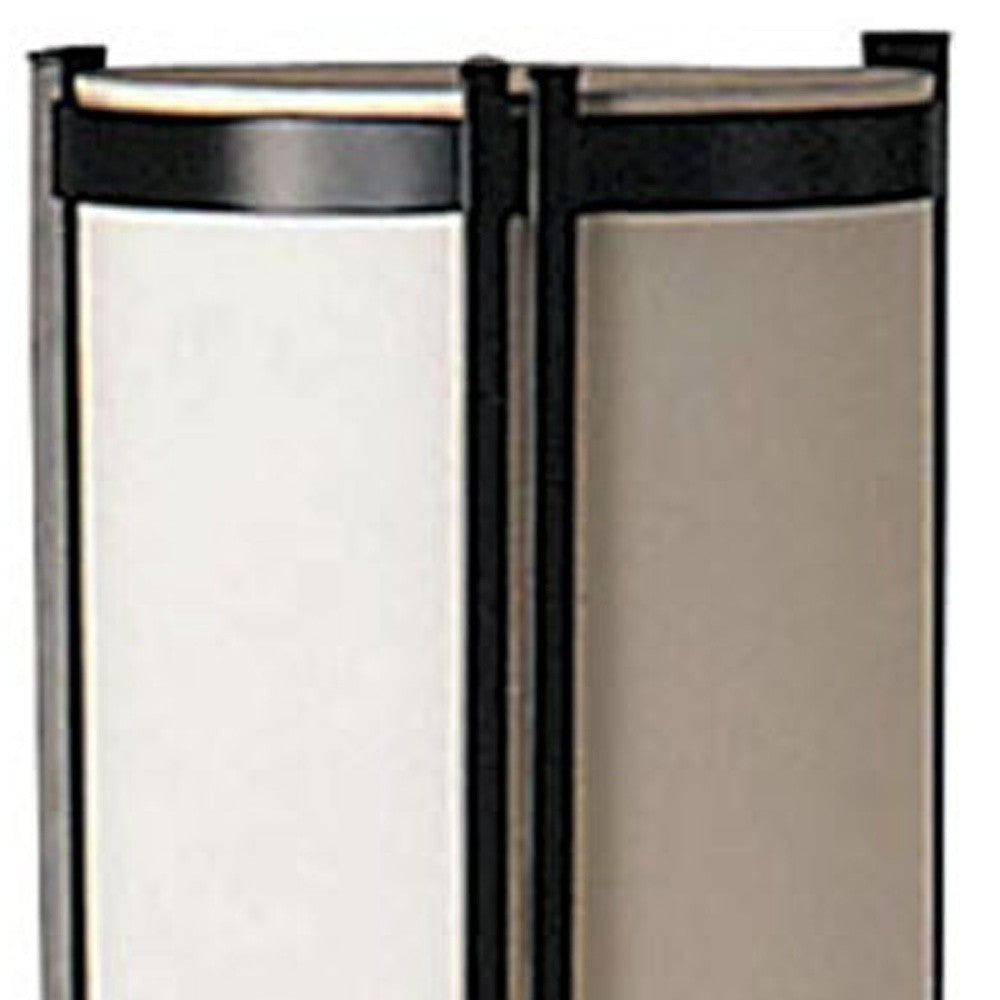 HomeRoots 48" Steel Column Floor Lamp With Beige Drum Shade and Black Finish