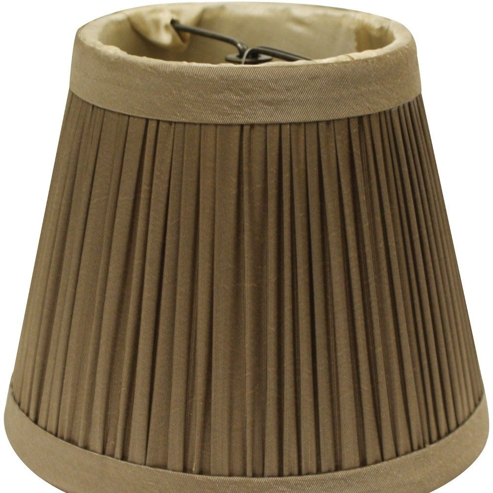 HomeRoots 5" Ash Slanted Chandelier Tafetta Lampshades in Set of 6
