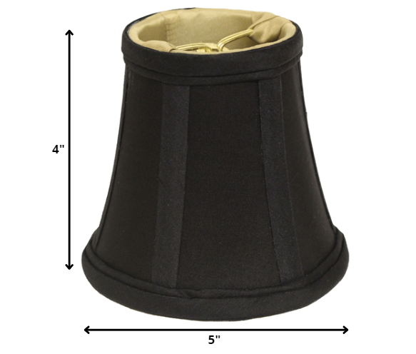 HomeRoots 5" Black and Bronze Premium Chandelier Dupioni Lampshades in Set of 6
