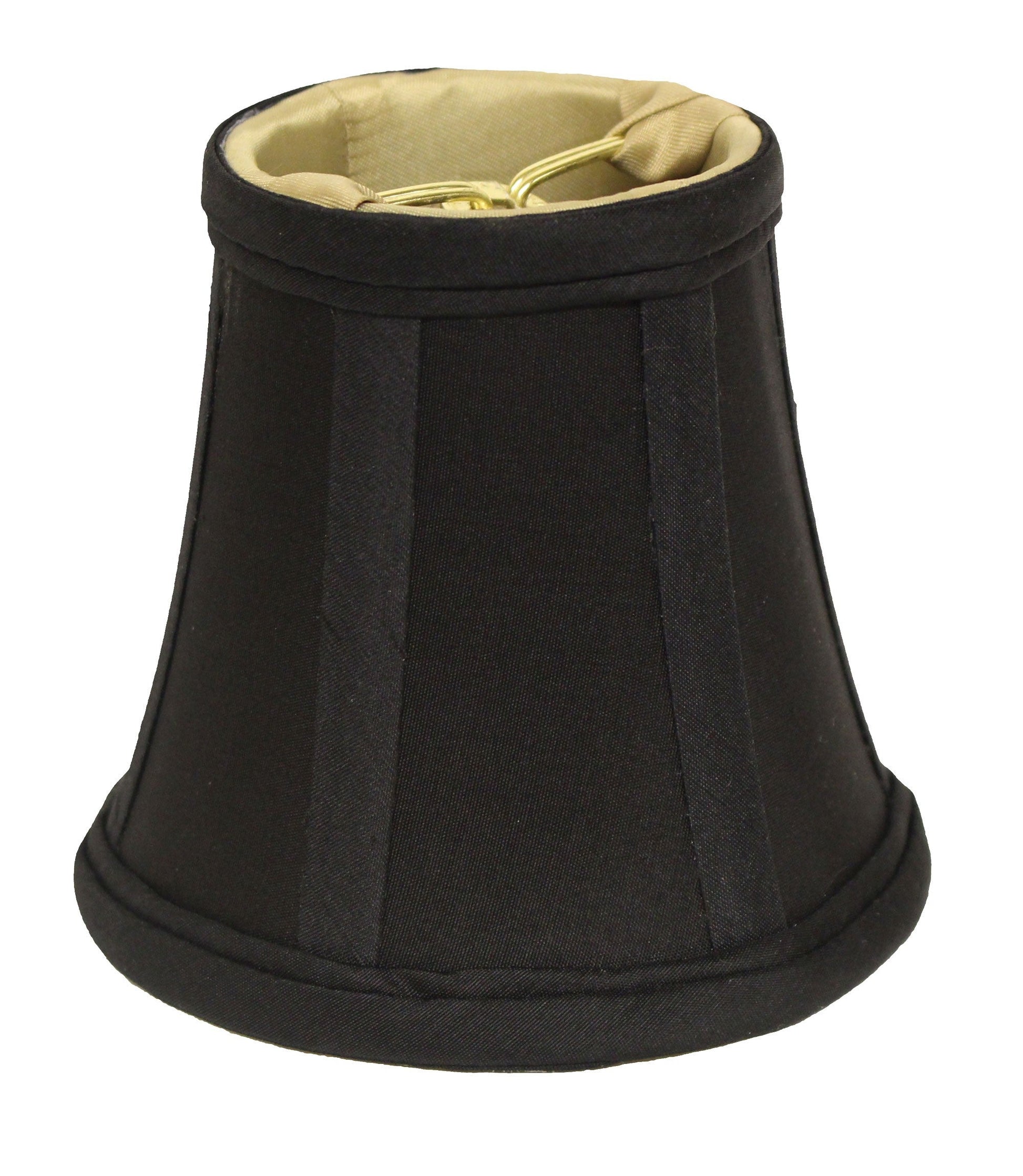 HomeRoots 5" Black and Bronze Premium Chandelier Dupioni Lampshades in Set of 6