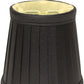 HomeRoots 5" Black and Gold Slanted Pleat Chandelier Silk Lampshades in Set of 6