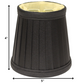 HomeRoots 5" Black and Gold Slanted Pleat Chandelier Silk Lampshades in Set of 6