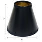 HomeRoots 5" Black with Gold Chandelier Parchment Lampshades in Set of 6