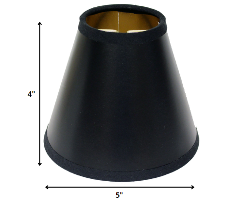HomeRoots 5" Black with Gold Chandelier Parchment Lampshades in Set of 6