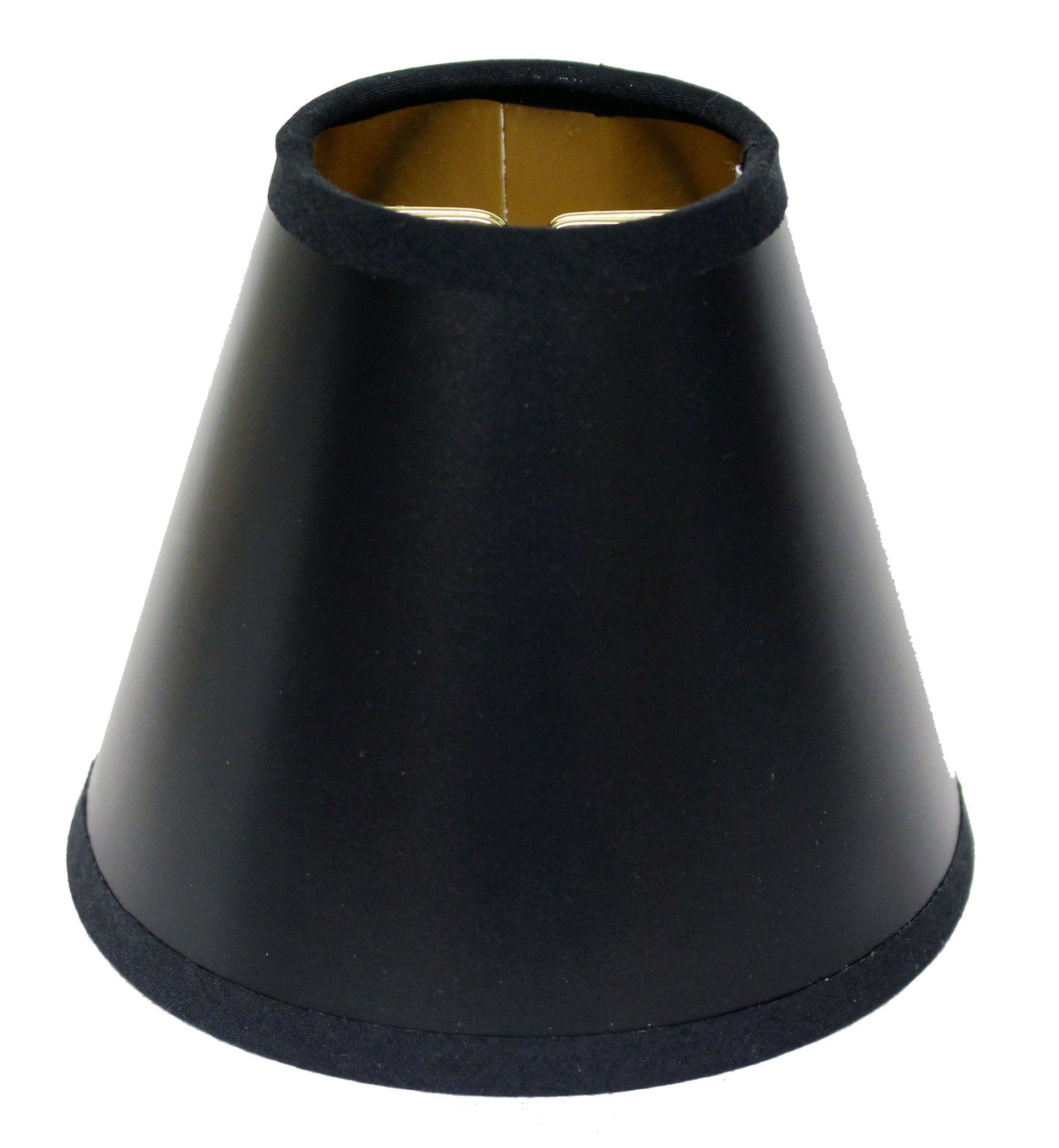 HomeRoots 5" Black with Gold Chandelier Parchment Lampshades in Set of 6