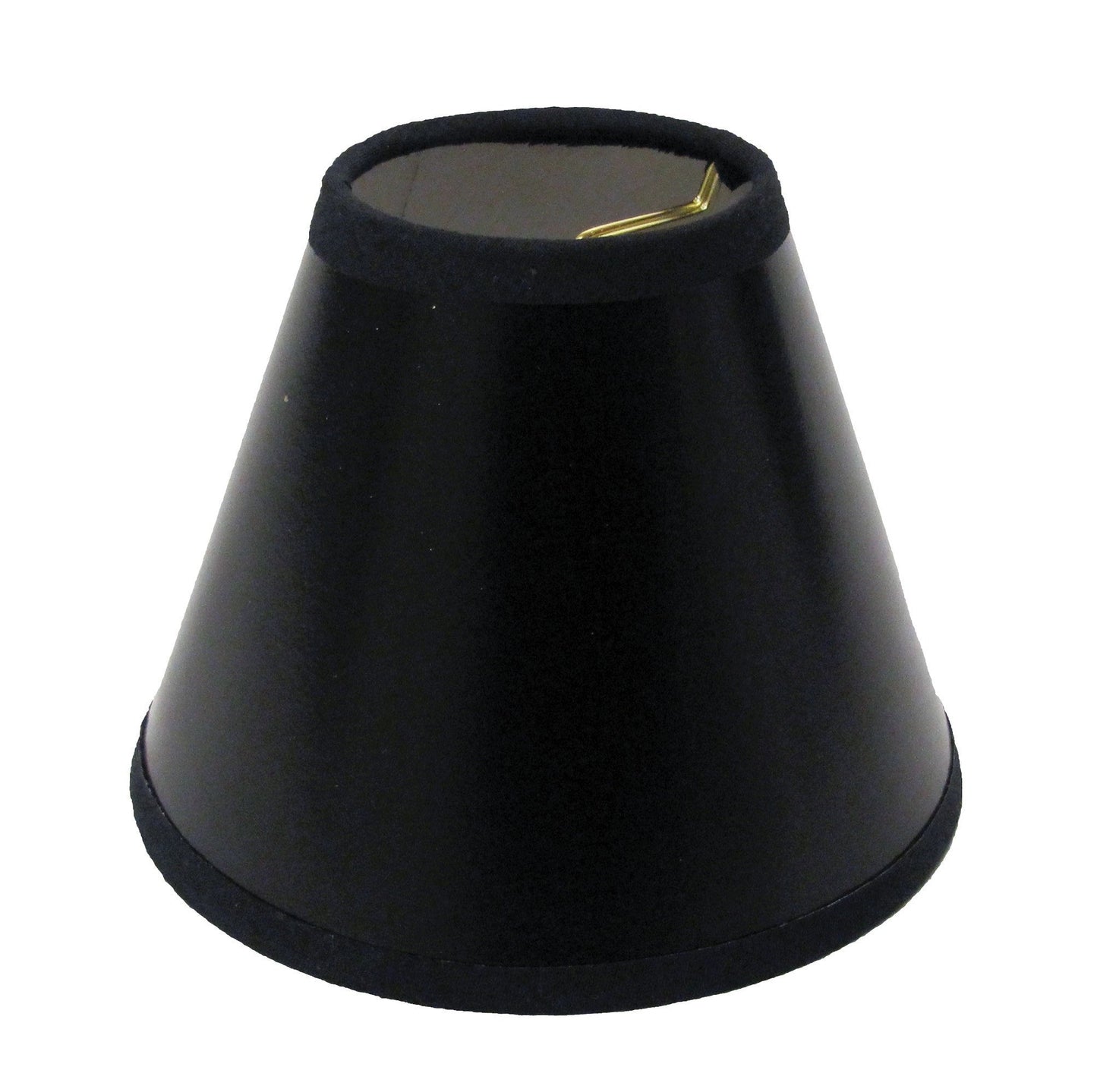 HomeRoots 5" Black with White Chandelier Parchment Lampshades in Set of 6