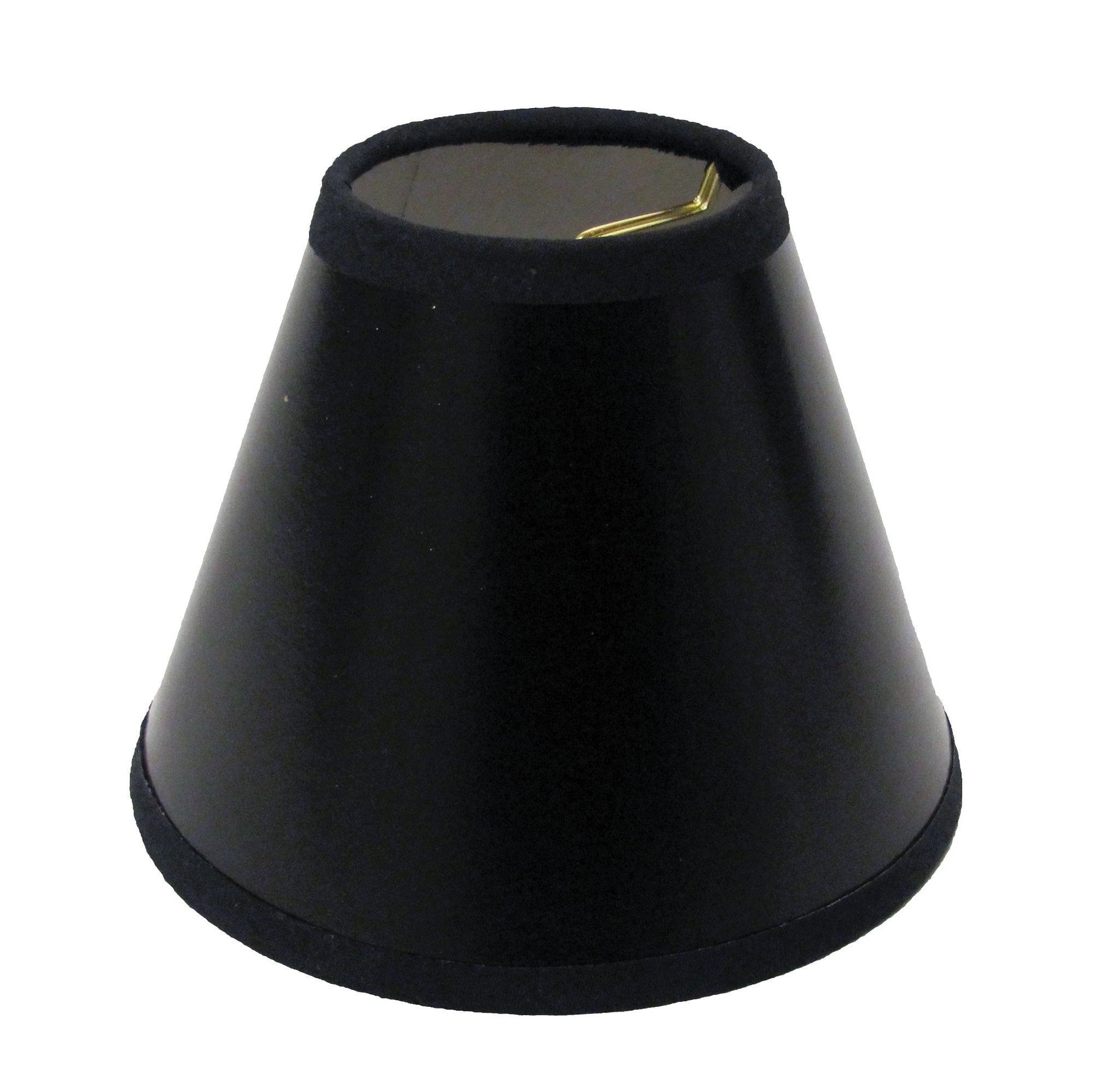 HomeRoots 5" Black with White Chandelier Parchment Lampshades in Set of 6