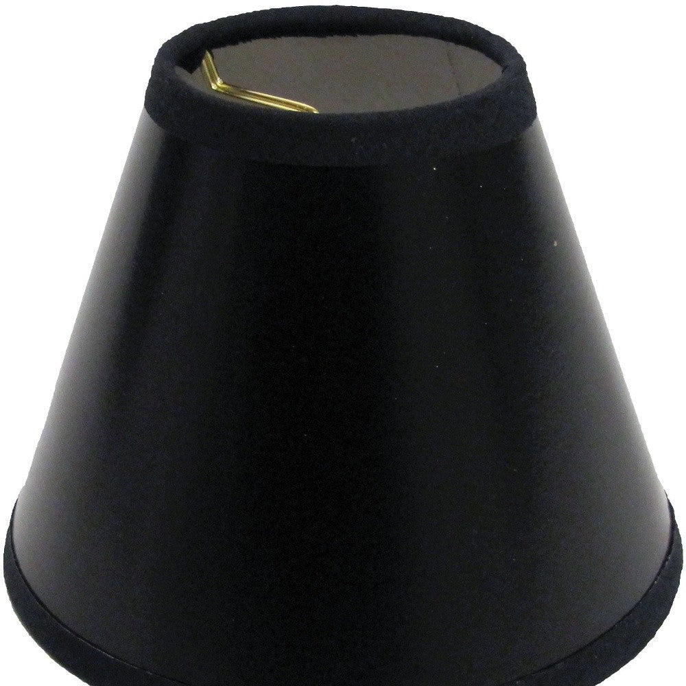 HomeRoots 5" Black with White Chandelier Parchment Lampshades in Set of 6