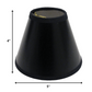 HomeRoots 5" Black with White Chandelier Parchment Lampshades in Set of 6