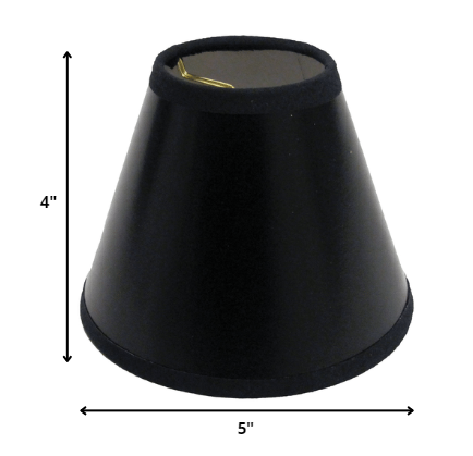 HomeRoots 5" Black with White Chandelier Parchment Lampshades in Set of 6