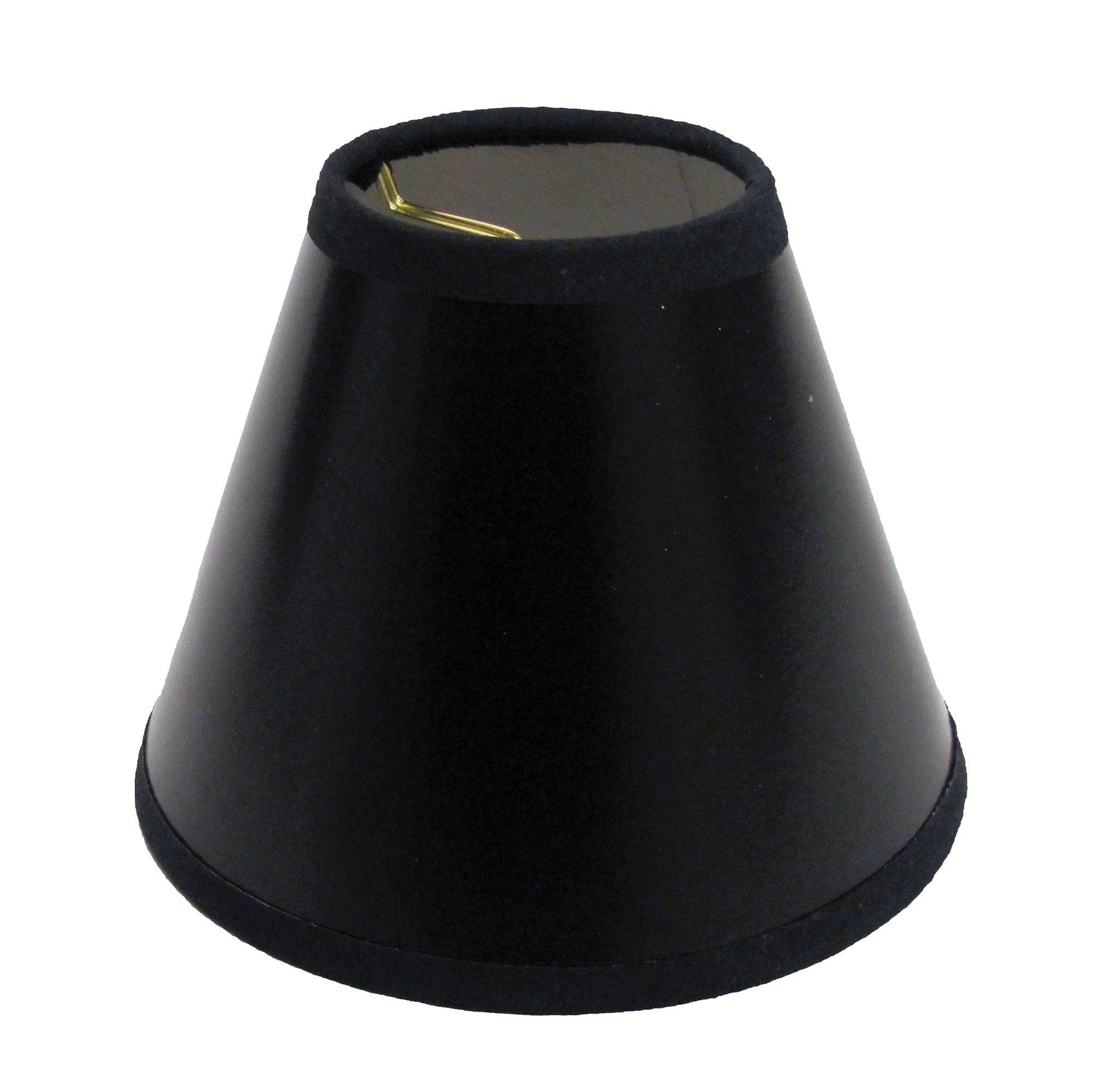 HomeRoots 5" Black with White Chandelier Parchment Lampshades in Set of 6