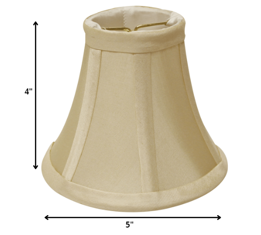 HomeRoots 5" Bright Yellow Slanted Chandelier Dupioni Lampshades in Set of 6