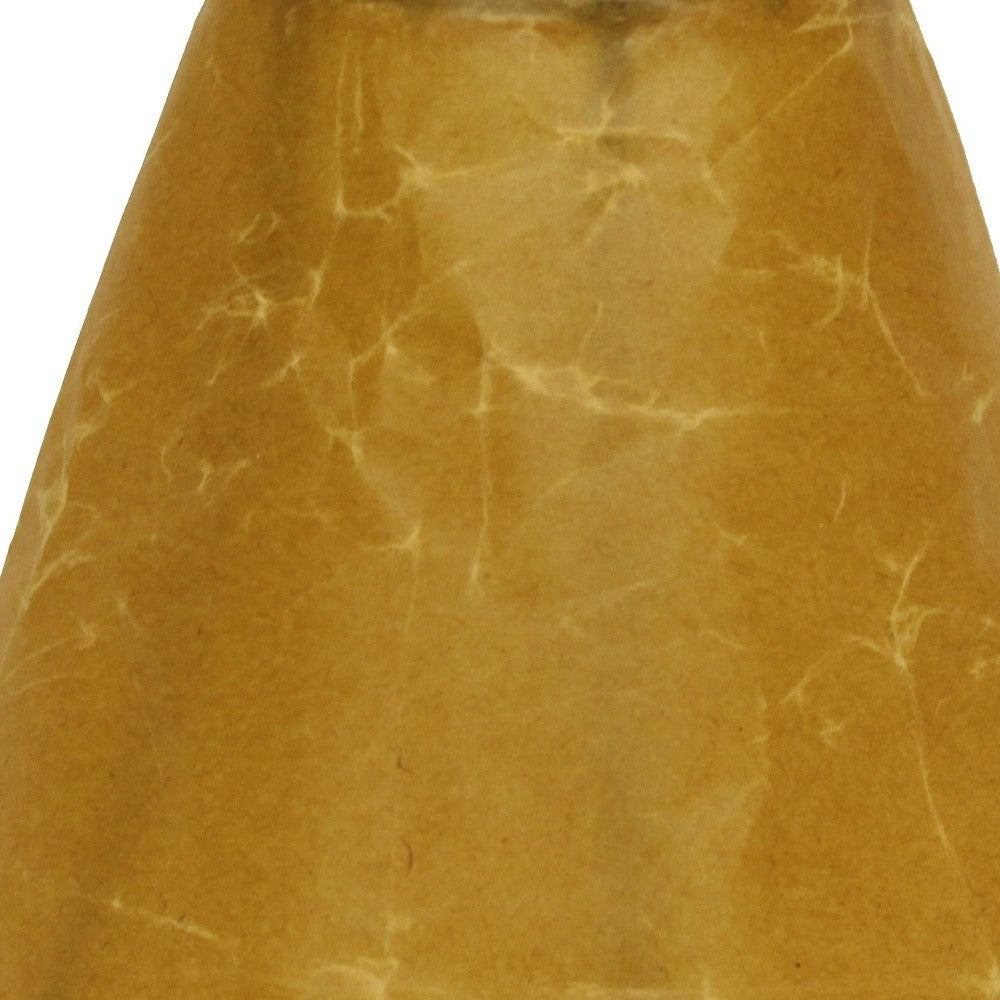 HomeRoots 5" Brown Empire Slanted Chandelier Crinkle Oil Paper Lampshades in Set of 6