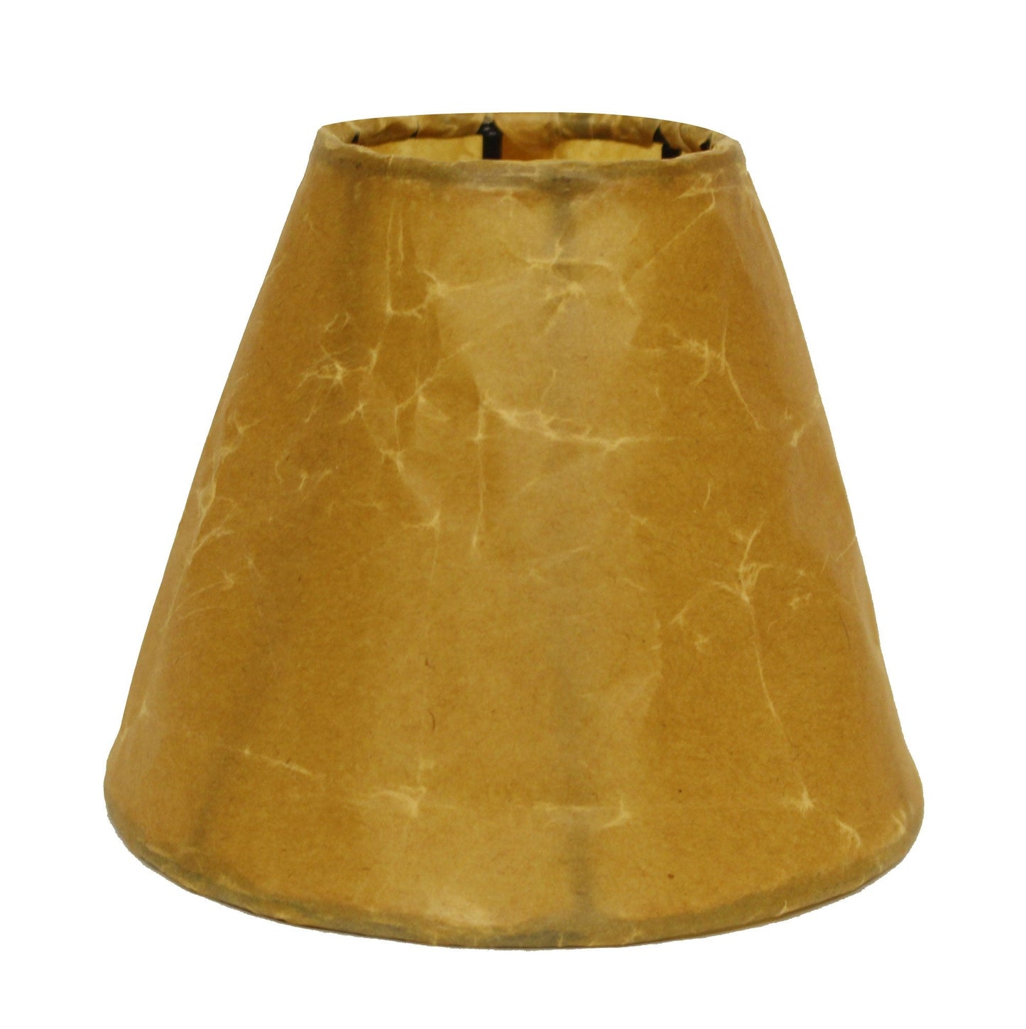 HomeRoots 5" Brown Empire Slanted Chandelier Crinkle Oil Paper Lampshades in Set of 6