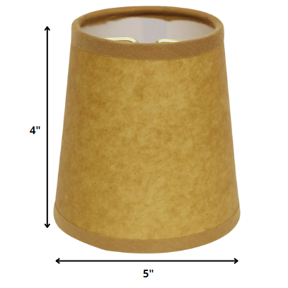 HomeRoots 5" Canvas Chandelier Kraft Paper Lampshades in Set of 6