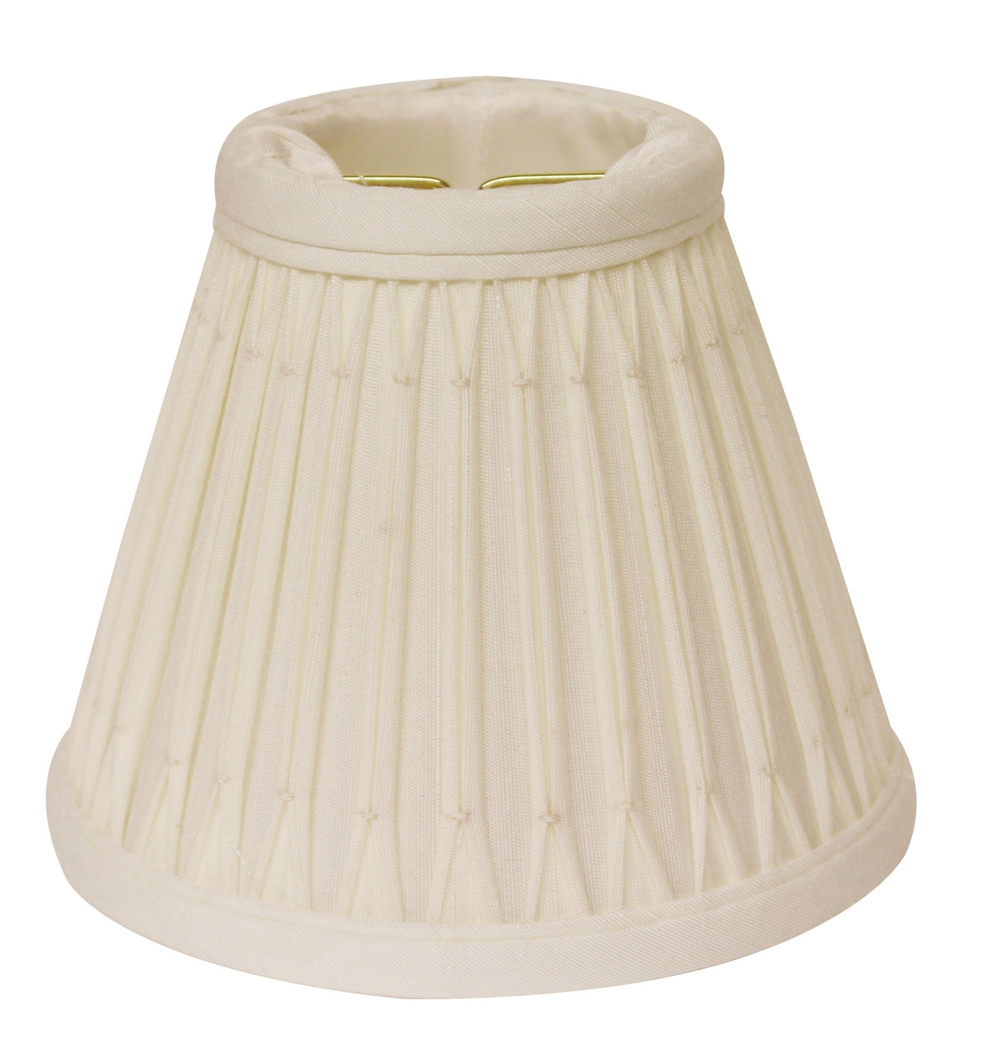 HomeRoots 5" Cream Empire Slanted Chandelier Shantung Lampshades in Set of 6