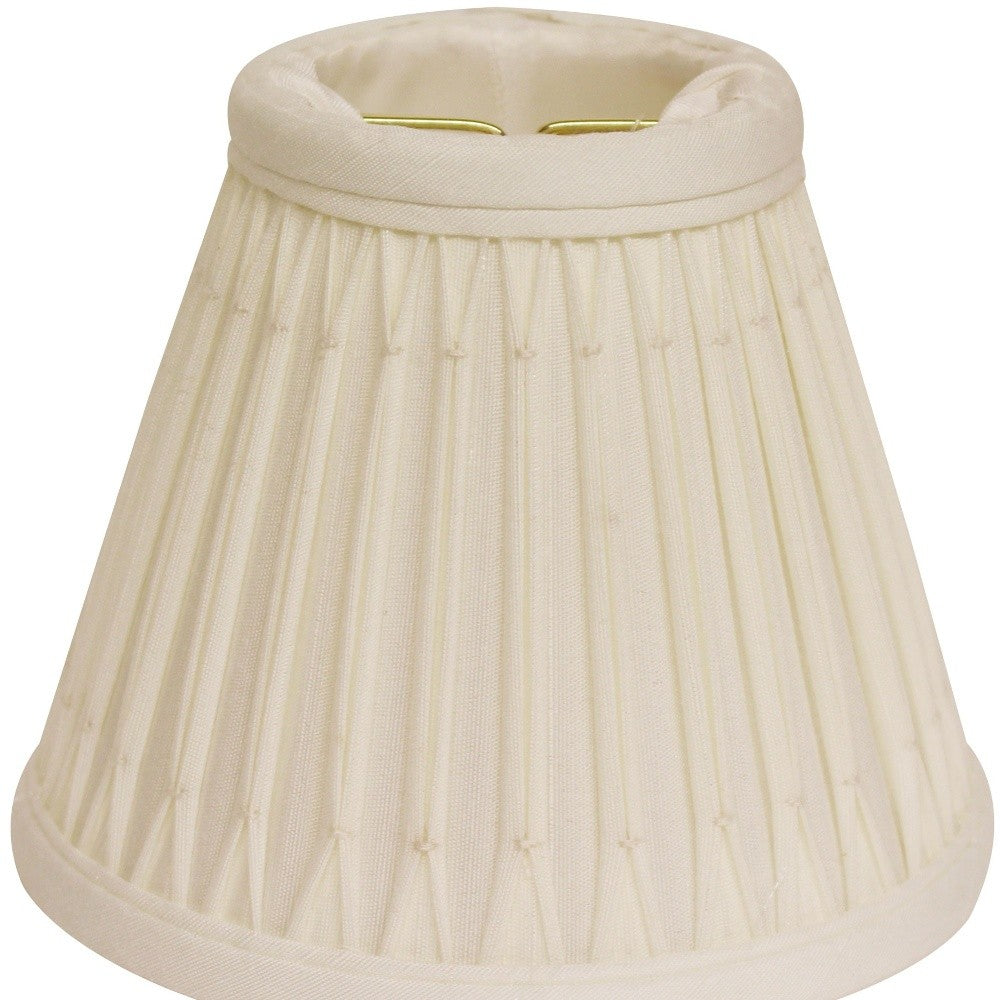 HomeRoots 5" Cream Empire Slanted Chandelier Shantung Lampshades in Set of 6