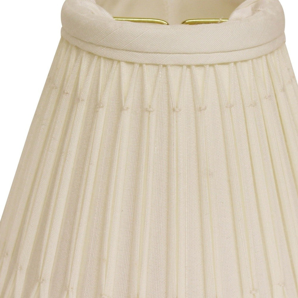 HomeRoots 5" Cream Empire Slanted Chandelier Shantung Lampshades in Set of 6