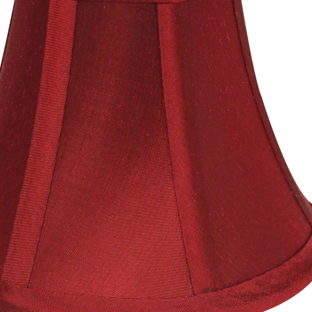 HomeRoots 5" Crimson Slanted Chandelier Dupioni Lampshades in Set of 6