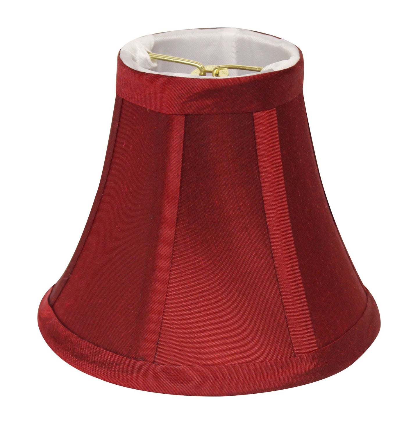 HomeRoots 5" Crimson Slanted Chandelier Dupioni Lampshades in Set of 6