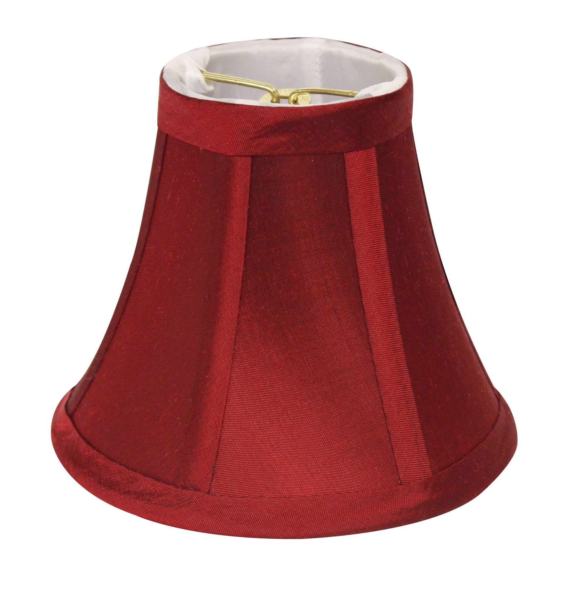 HomeRoots 5" Crimson Slanted Chandelier Dupioni Lampshades in Set of 6