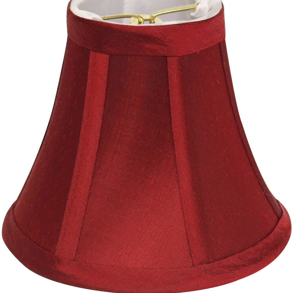 HomeRoots 5" Crimson Slanted Chandelier Dupioni Lampshades in Set of 6