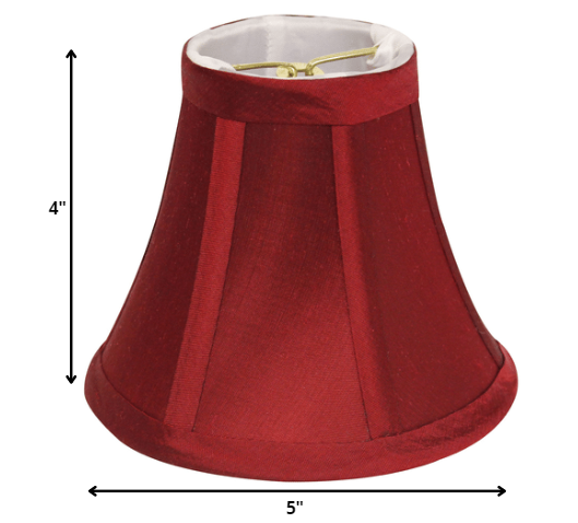 HomeRoots 5" Crimson Slanted Chandelier Dupioni Lampshades in Set of 6