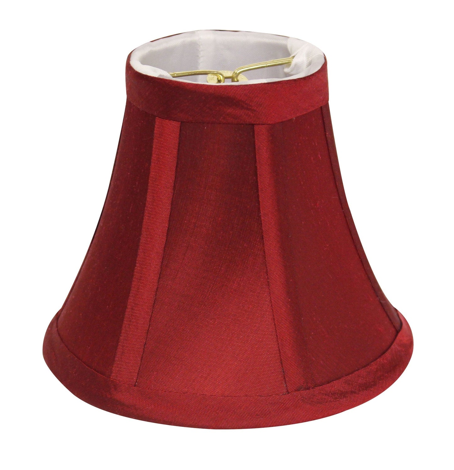 HomeRoots 5" Crimson Slanted Chandelier Dupioni Lampshades in Set of 6