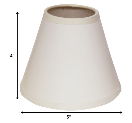 HomeRoots 5" Gloss White Chandelier Parchment Lampshades in Set of 6