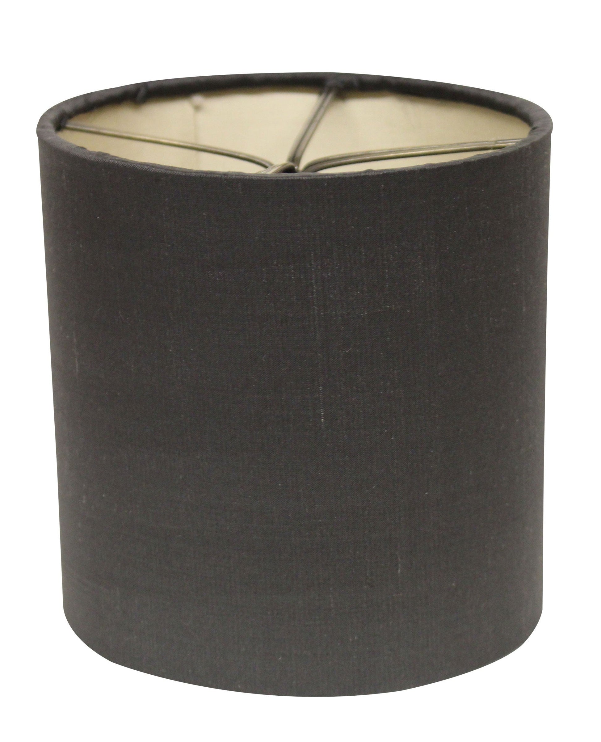 HomeRoots 5" Graphite with Natural Lining Drum Chandelier Lampshades in Set of 6