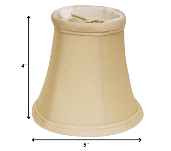 HomeRoots 5" Inherent Slanted Chandelier Pongee Silk Lampshades in Set of 6