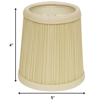 HomeRoots 5" Ivory Chandelier Broadcloth Lampshades in Set of 6
