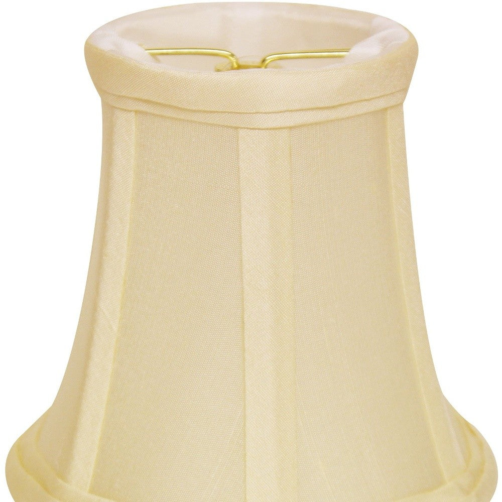 HomeRoots 5" Ivory Slanted Chandelier Dupioni Lampshades in Set of 6