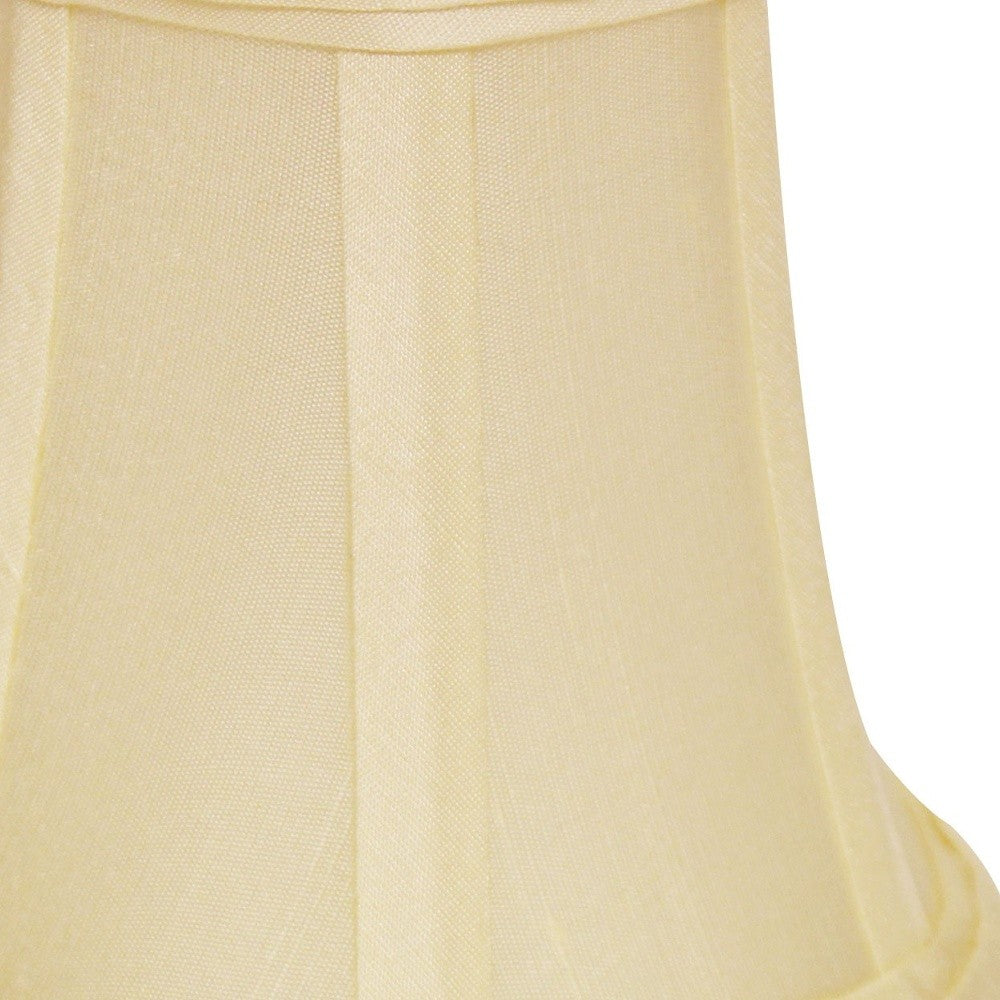 HomeRoots 5" Ivory Slanted Chandelier Dupioni Lampshades in Set of 6