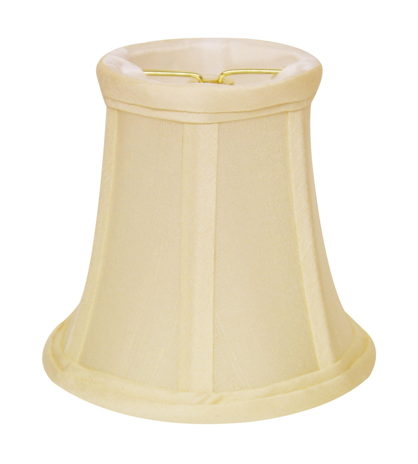 HomeRoots 5" Ivory Slanted Chandelier Dupioni Lampshades in Set of 6