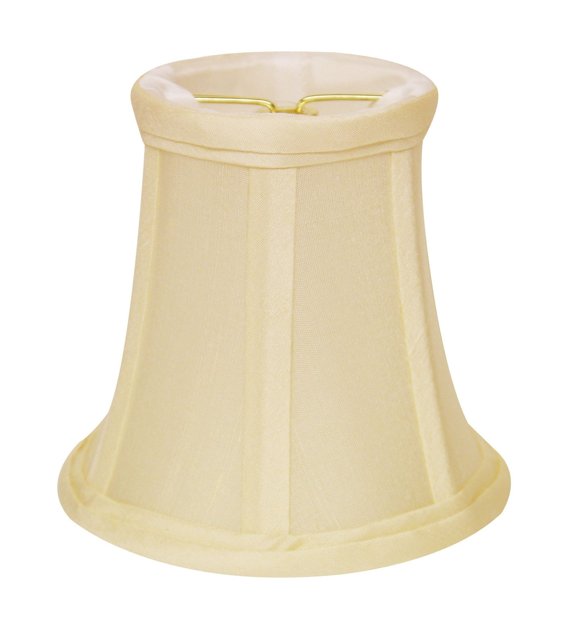 HomeRoots 5" Ivory Slanted Chandelier Dupioni Lampshades in Set of 6