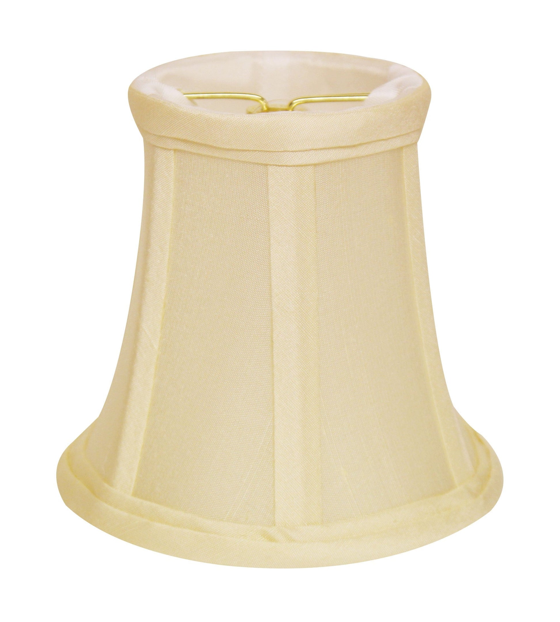 HomeRoots 5" Ivory Slanted Chandelier Dupioni Lampshades in Set of 6
