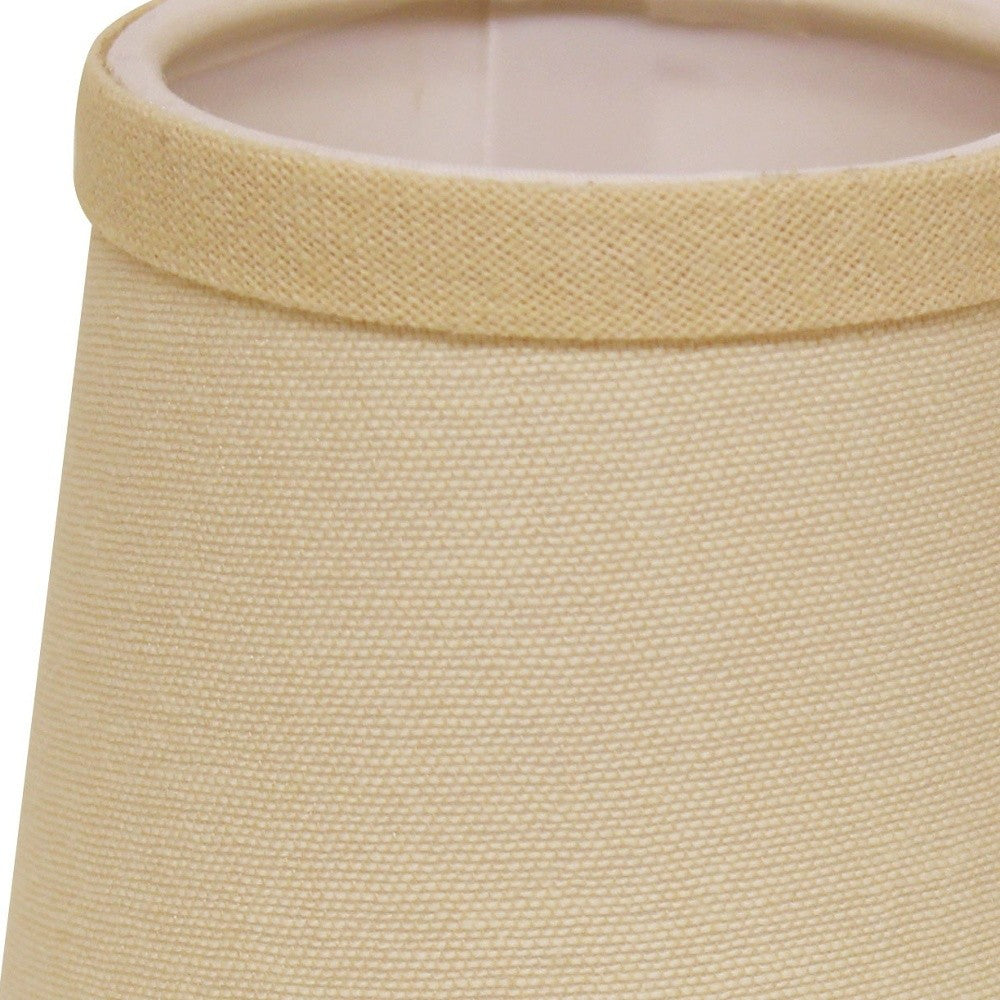 HomeRoots 5" Parchment Beige Chandelier Linen Lampshades in Set of 6