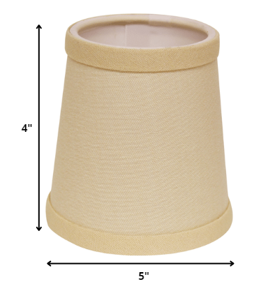 HomeRoots 5" Parchment Beige Chandelier Linen Lampshades in Set of 6