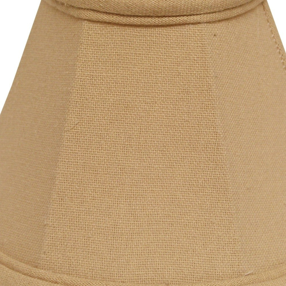 HomeRoots 5" Parchment Beige Premium Chandelier Linen Lampshades in Set of 6